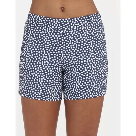 SPANX Women Navy Pantited Dot Sunshine 4" Shorts Size M,NEW - Picture 2 of 15
